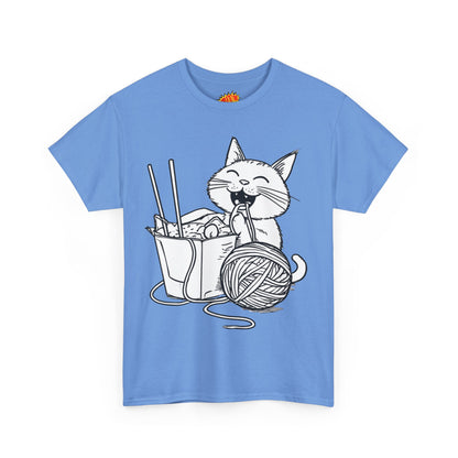 Happy Cat w/Noodles + Yarn Art Tee Shirt