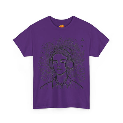 Line Drawing Portrait Graphic Music Art Tee Shirt