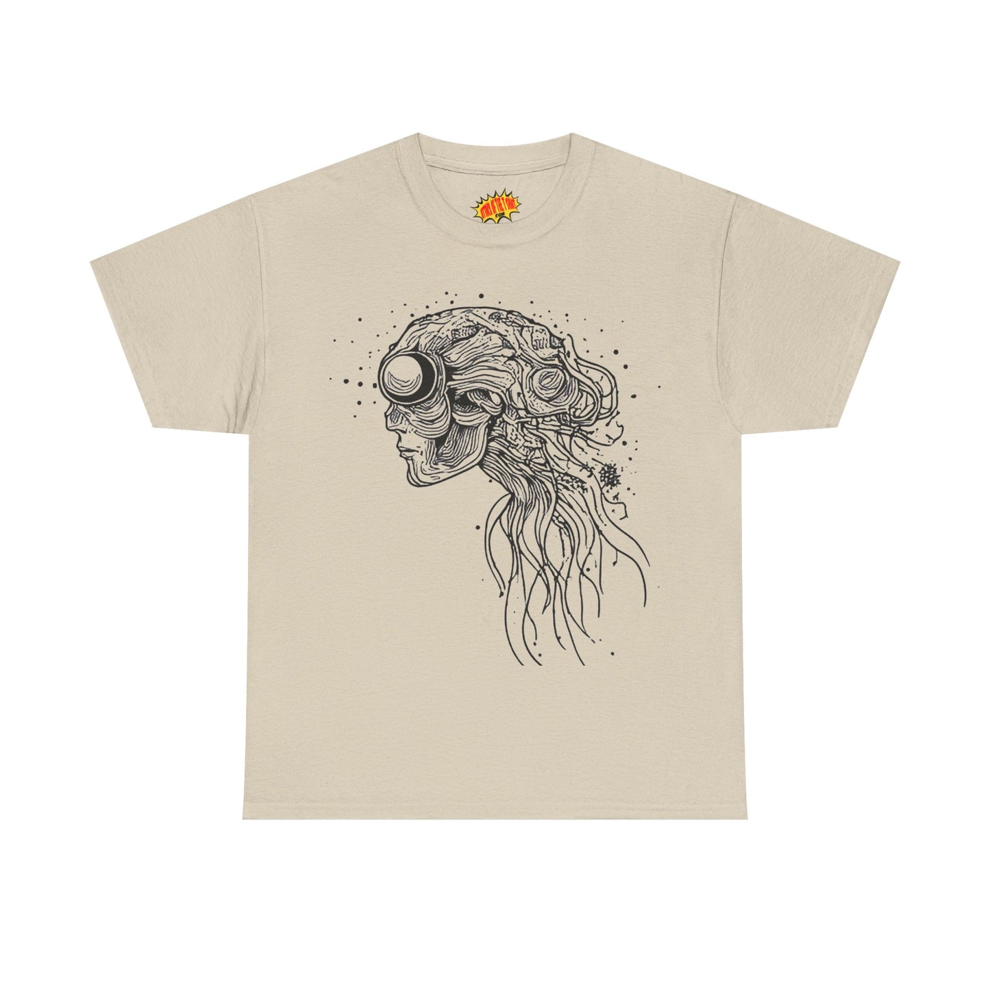 Humanoid Line Drawing Face Graphic Art Tee Shirt *Multiple Colors*