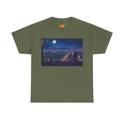 Anime Neon Cityscape w/Cats T-Shirt