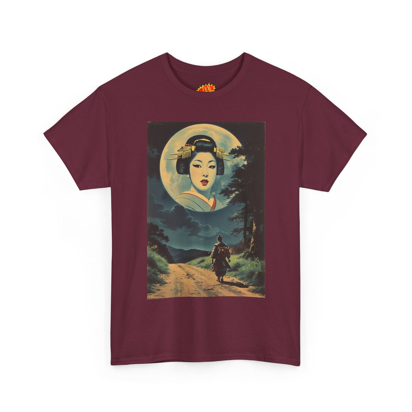 Night Traveller w/Full Moon Geisha Woman T-Shirt *Multiple Colors*