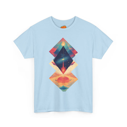 Geometric Shape Galaxy Graphic Space Art Tee Shirt *Multiple Colors*