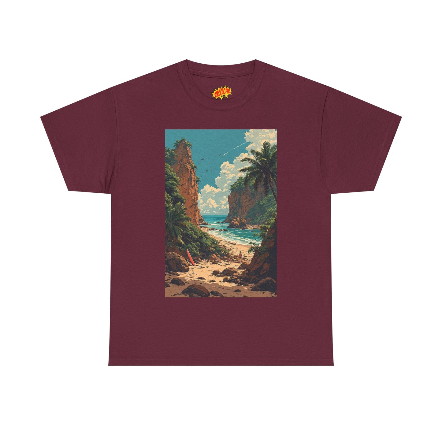 Modern Style Tropical Cliffs Scene T-Shirt *Multiple Colors*