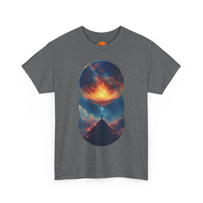 Round Cosmic Galaxy Graphic Art Tee Shirt