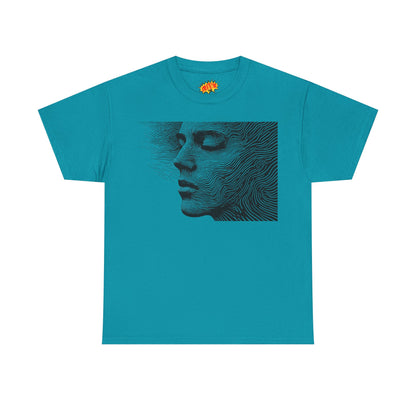 Face Line Drawing Portrait Graphic Art Tee Shirt
