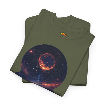 Cosmic Meditation w/Planet Space Graphic Art Tee Shirt