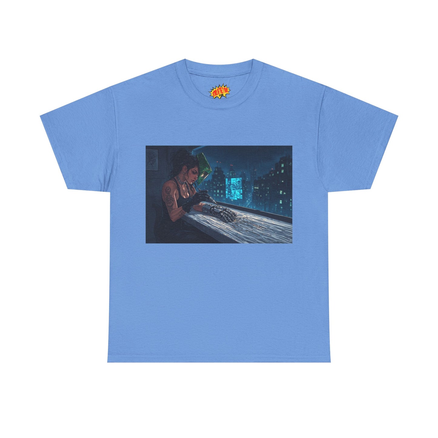 Cyberpunk Women w/Cybernetic Hand Scene T-Shirt *Multiple Colors*