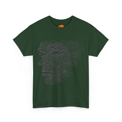 Human Face Silhouette Line Drawing Graphic Art Tee Shirt