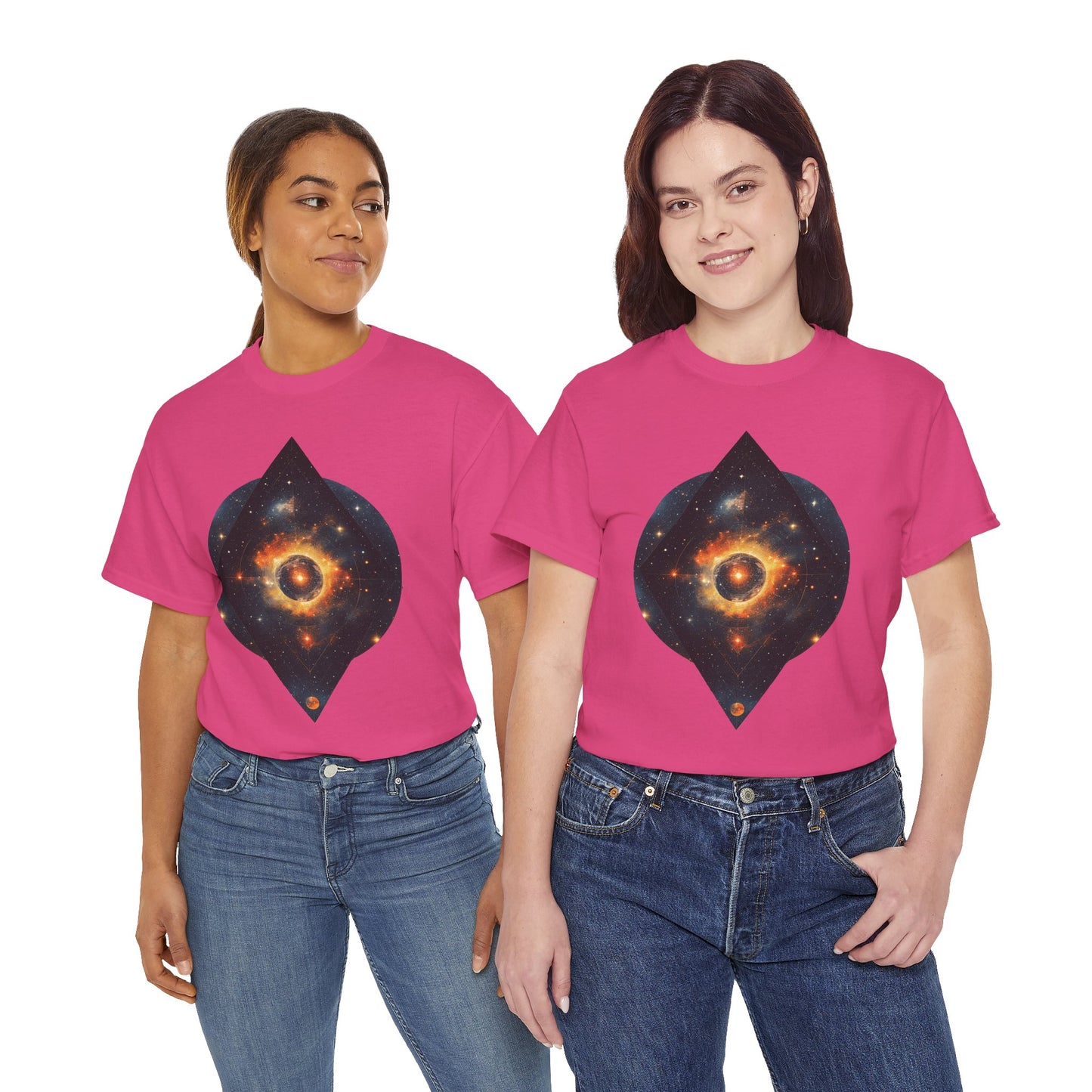 Rounded Diamond Shape Nebula Graphic Space Art Tee Shirt *Multiple Colors*