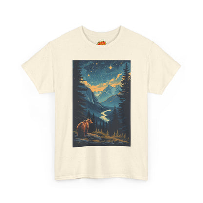 Grizzly Bear Mountain Valley Scene T-Shirt