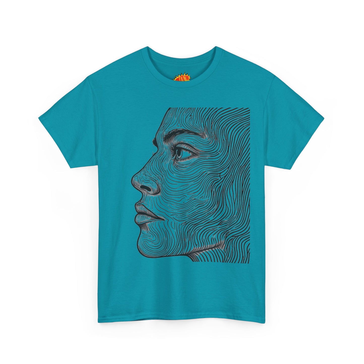 Human Face Profile Line Drawing Graphic Art Tee Shirt *Multiple Colors*