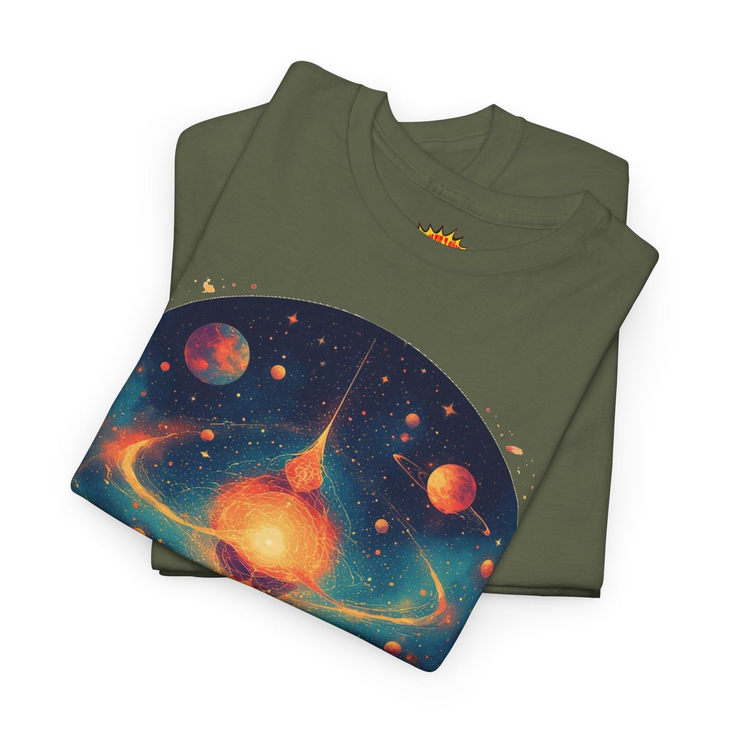 Round Galaxy w/Planets Graphic Tee Shirt *Multiple Colors*