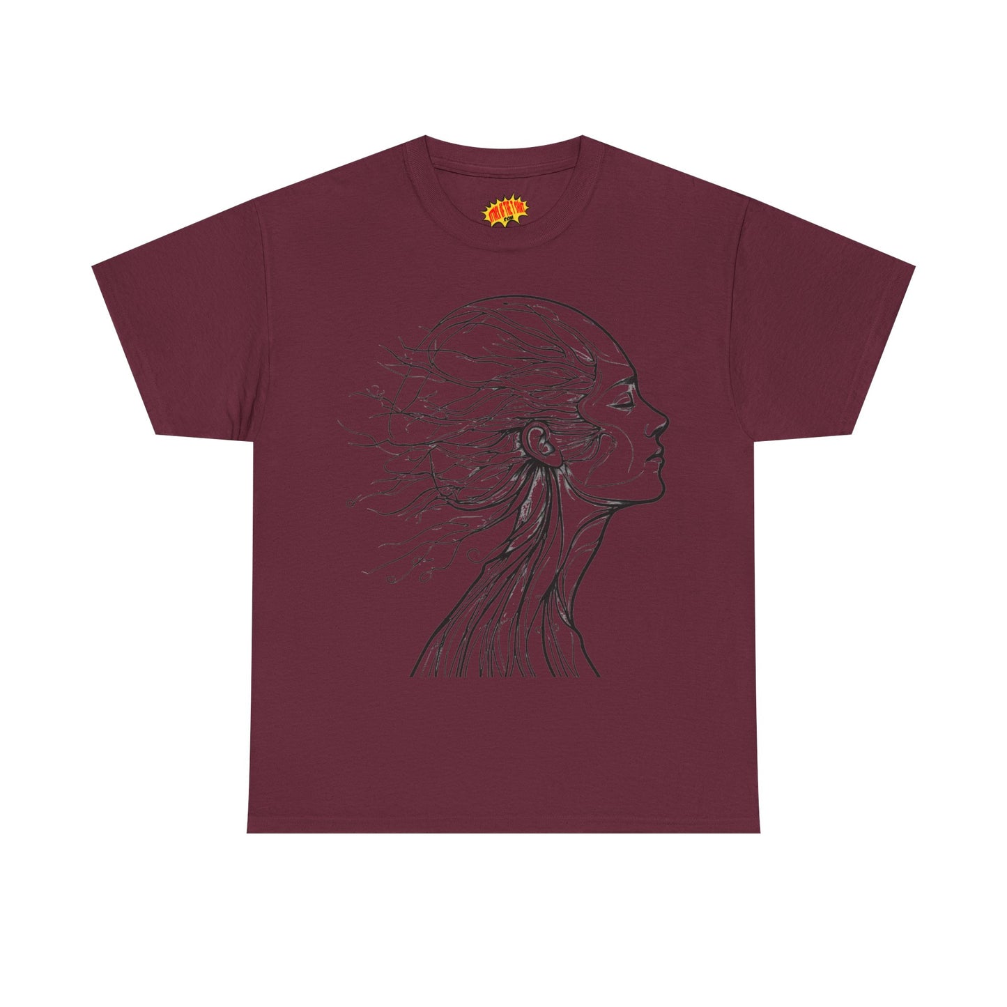 Flowing Line Drawing Face Graphic Art Tee Shirt *Multiple Colors*
