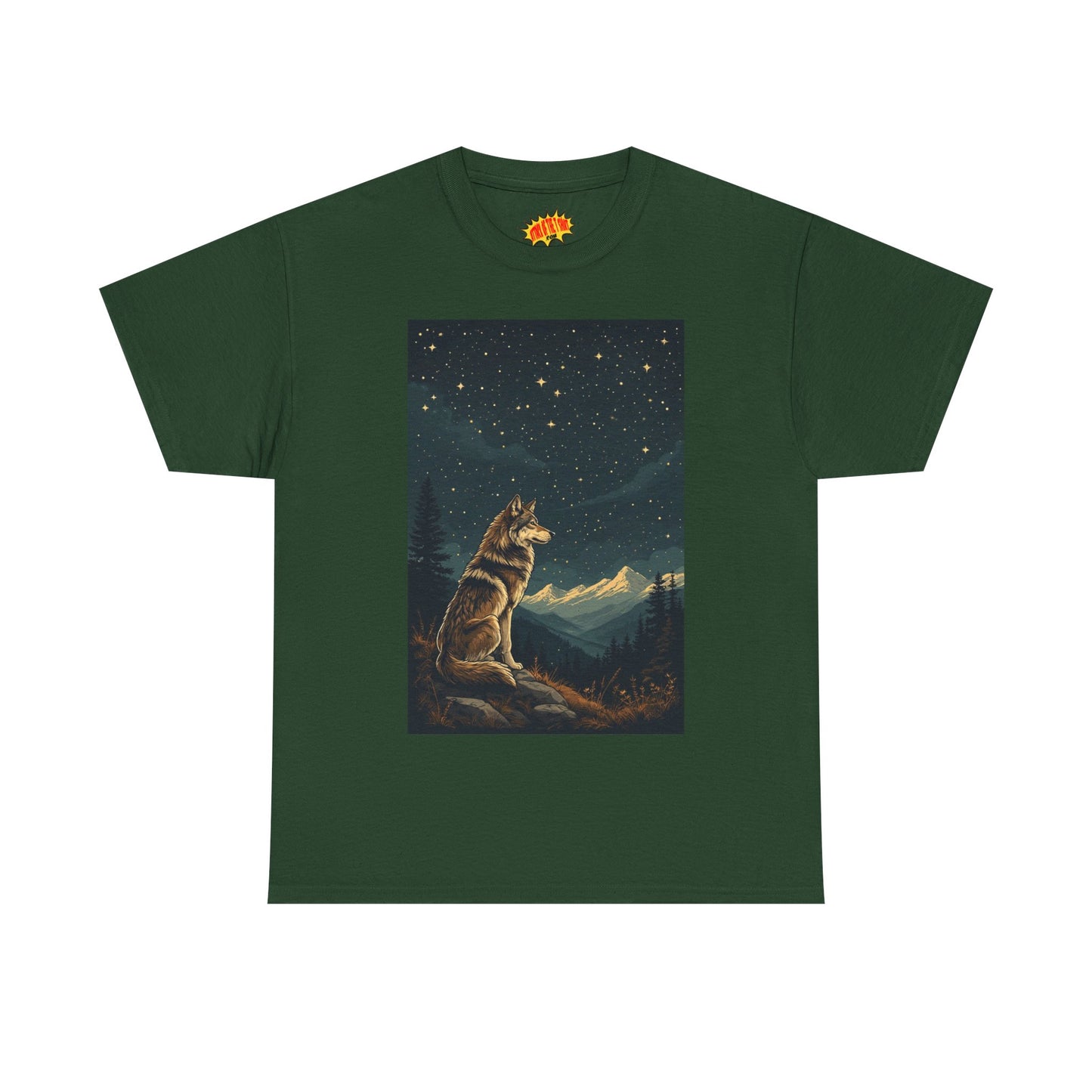 Mountain Wolf with Starry Night T-Shirt *Multiple Colors*