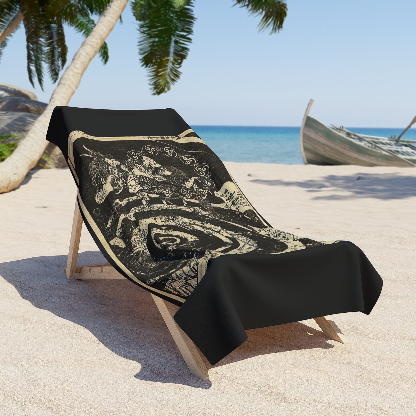 Destruction by Hokusai Beach Towel