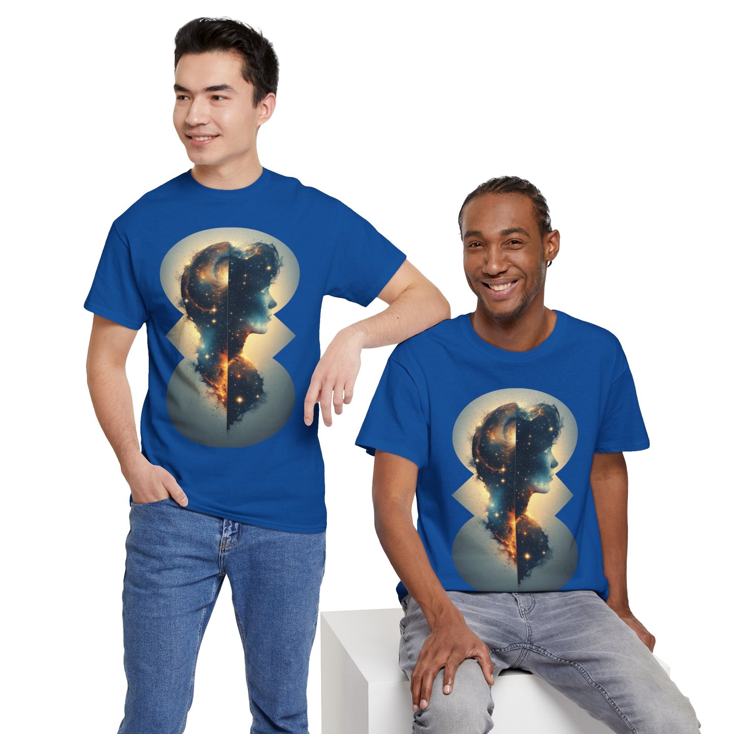 Cosmic Silhouette Galaxy Graphic Art Tee Shirt *Multiple Colors*