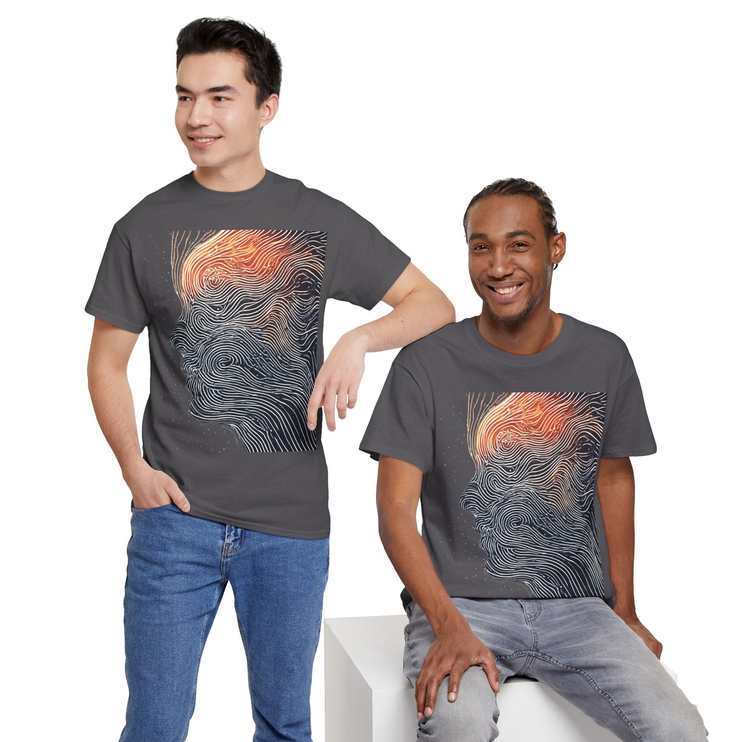 Line Drawing Face Graphic Art Tee Shirt *Multiple Colors*