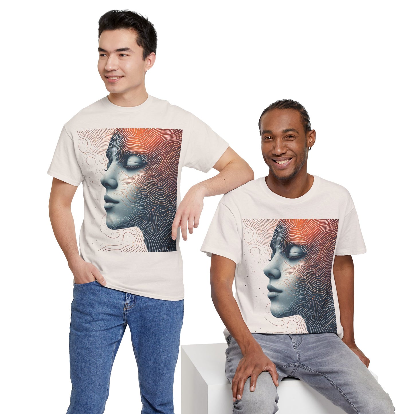 Graphic Art Face Tee Shirt *Multiple Colors*