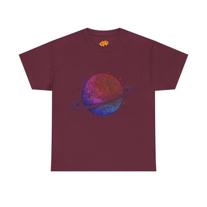Space Art Ringed Planet Graphic Tee Shirt