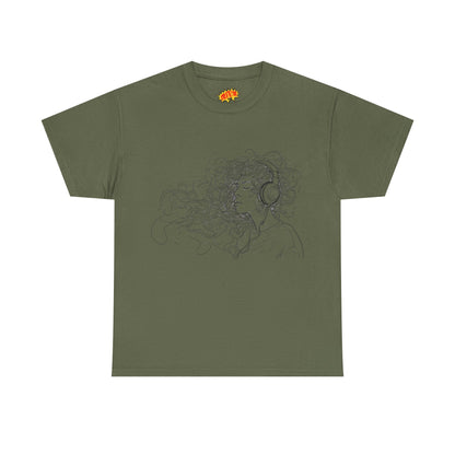 Line Drawing Portrait Graphic Musical Art Tee Shirt