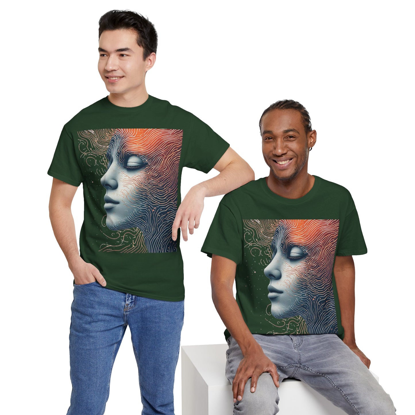 Graphic Art Face Tee Shirt *Multiple Colors*