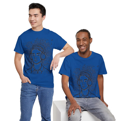 Line Drawing Portrait Graphic Music Art Tee Shirt