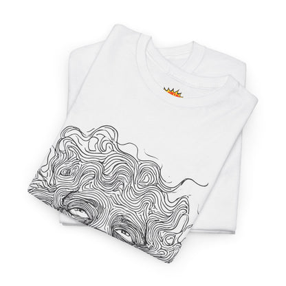 Human Face Line Drawing Graphic Art Tee Shirt