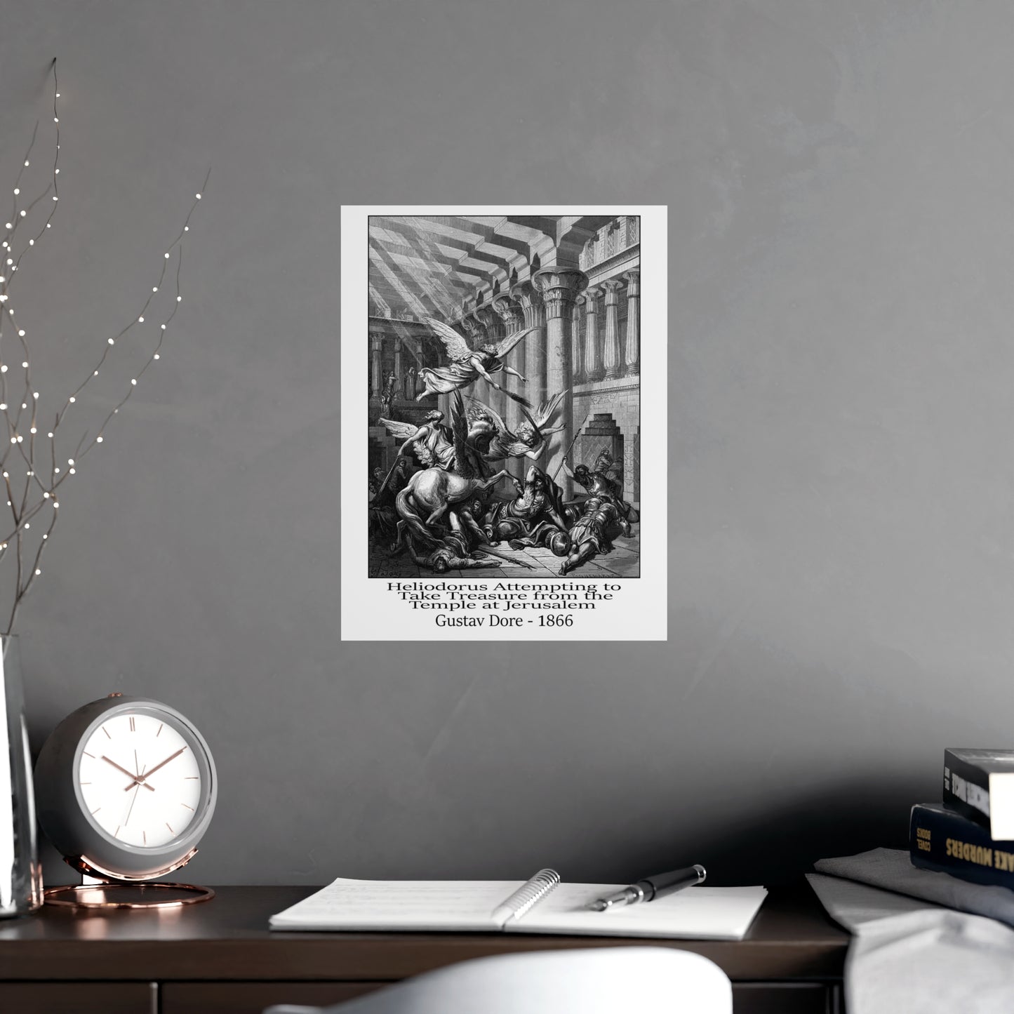 Heliodorus Warrior Angel Print - Gustav Dore, 1866