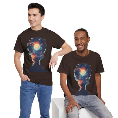 Abstract Galaxy Nebula Art w/Face Graphic Tee Shirt