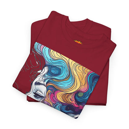 Face w/Color Hair Graphic Art Tee Shirt