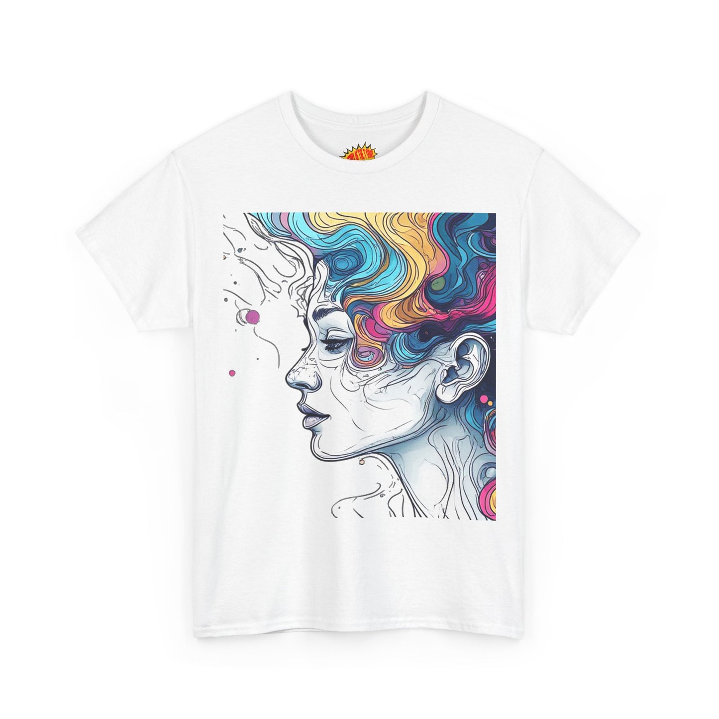 Face w/Color Hair Graphic Art Tee Shirt *Multiple Colors*