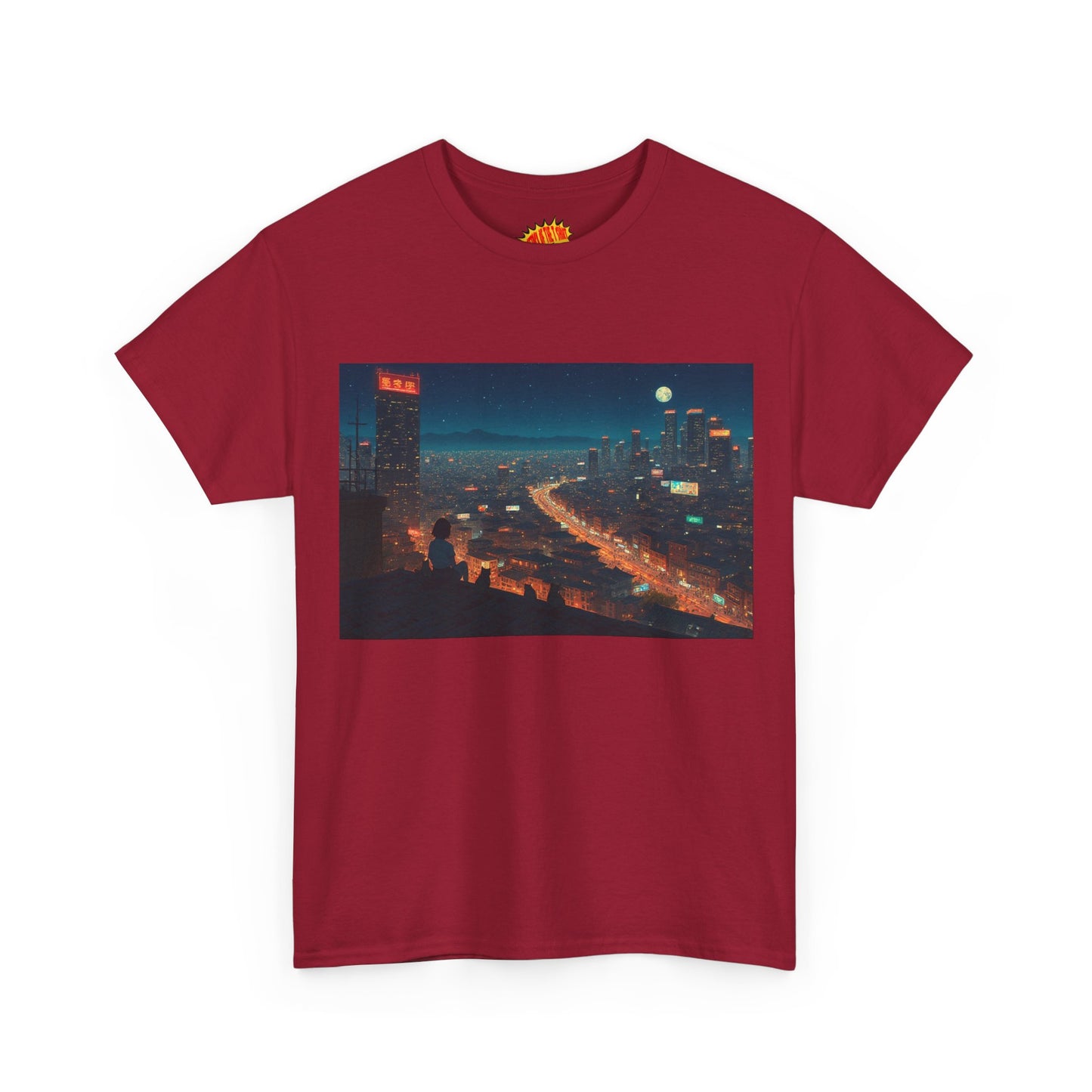 Anime Night Cityscape w/Cats T-Shirt *Multiple Colors*