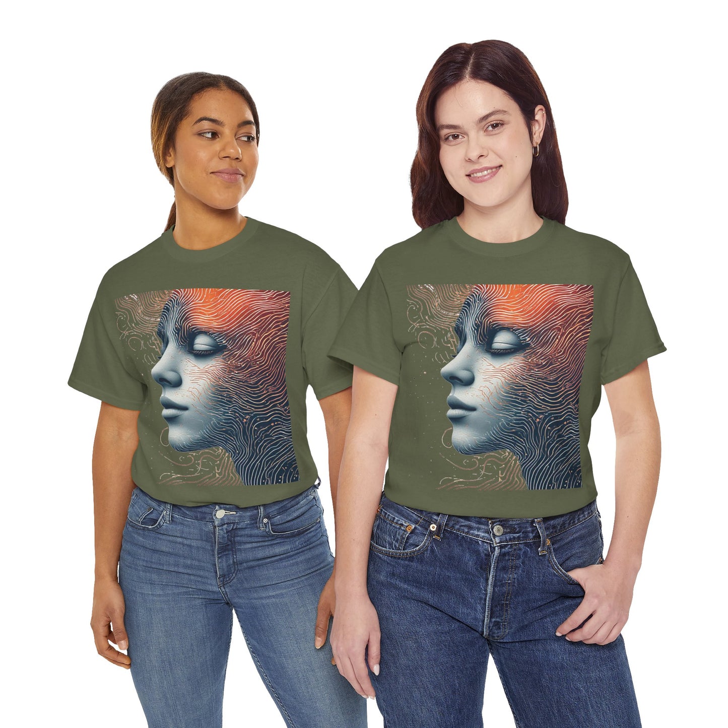 Graphic Art Face Tee Shirt *Multiple Colors*
