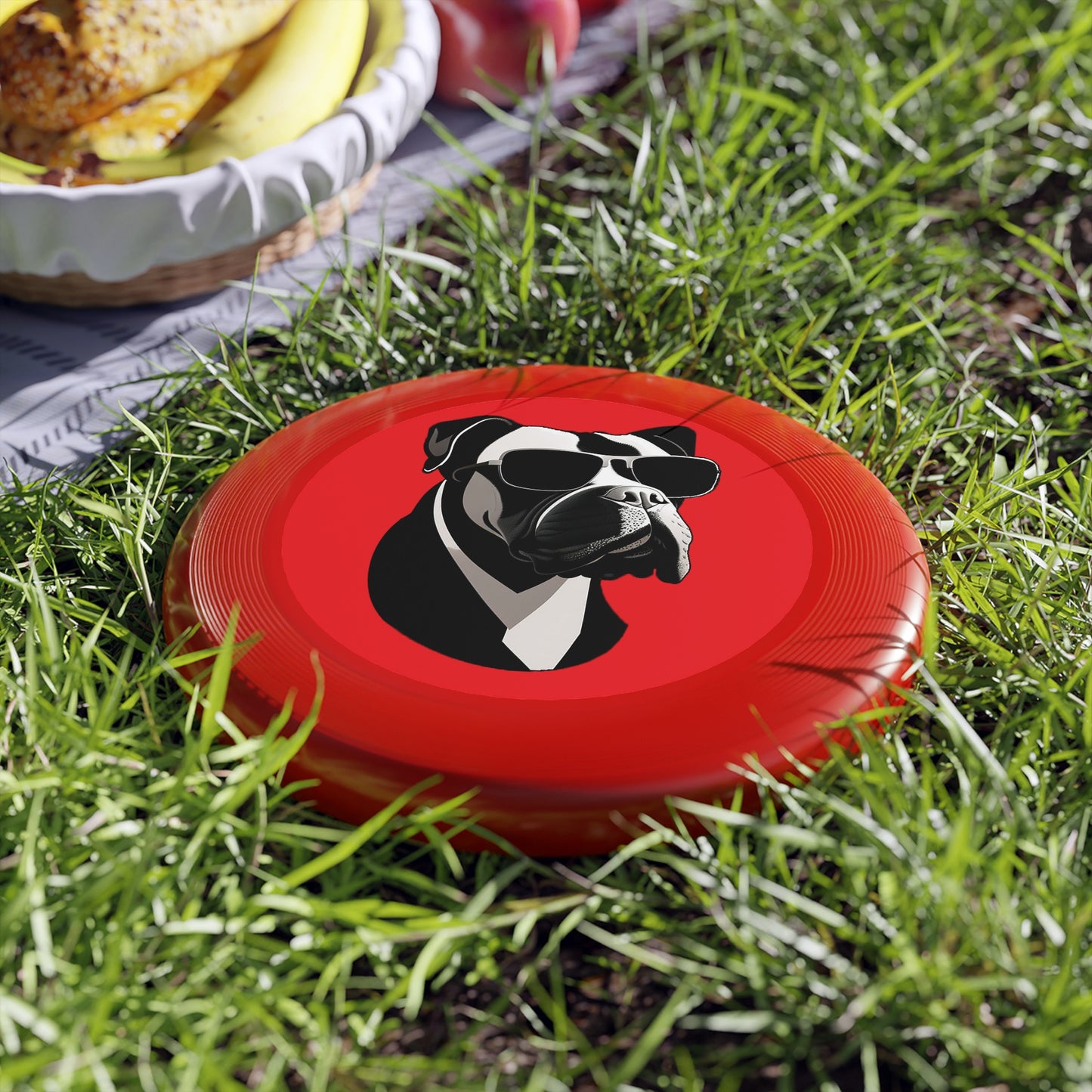 Dog with Sunglasses Frisbee