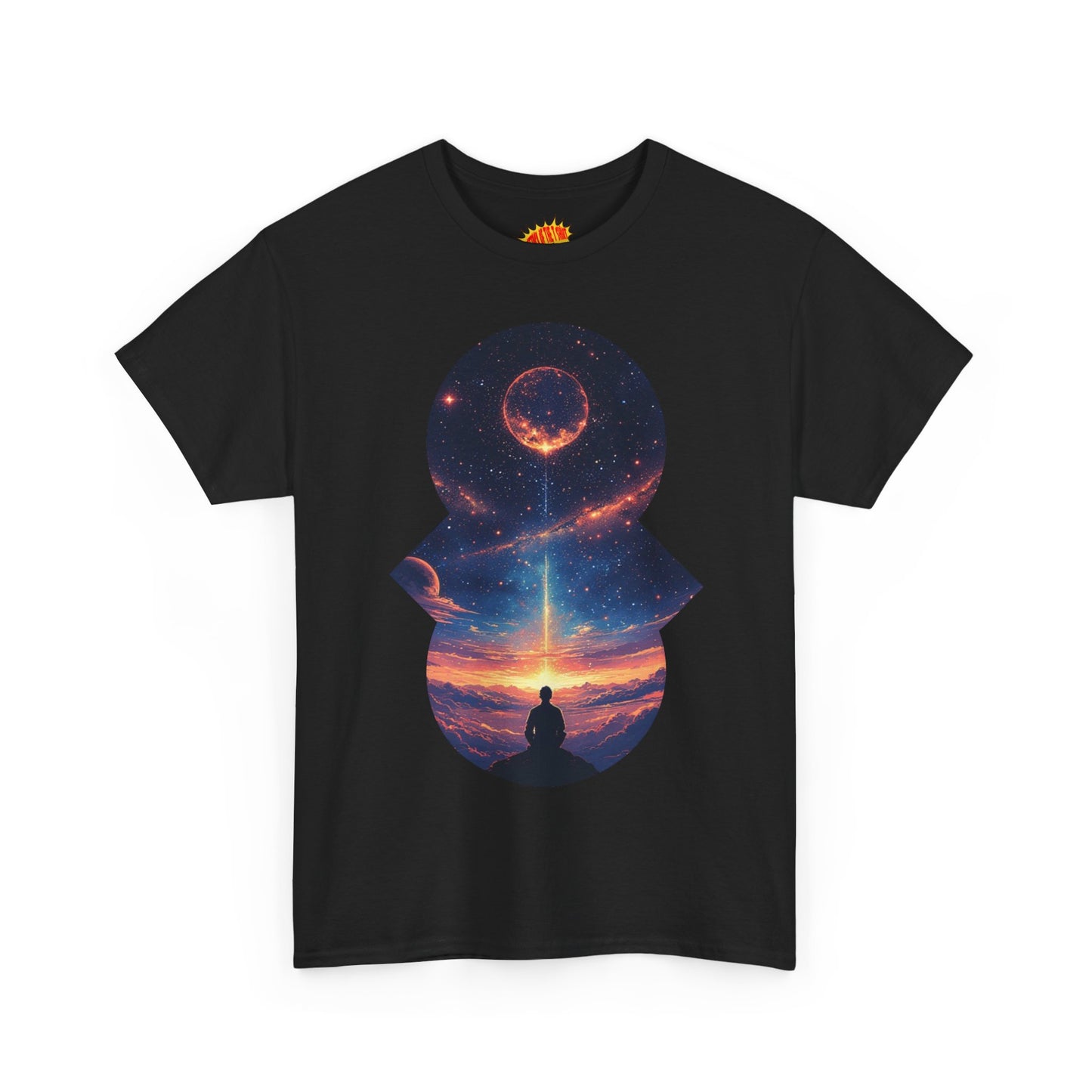 Cosmic Meditation w/Planet Space Graphic Art Tee Shirt *Multiple Colors*