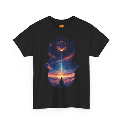 Cosmic Meditation w/Planet Space Graphic Art Tee Shirt