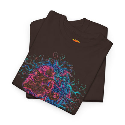 Line Drawing Multicolor Human Graphic Art Tee Shirt