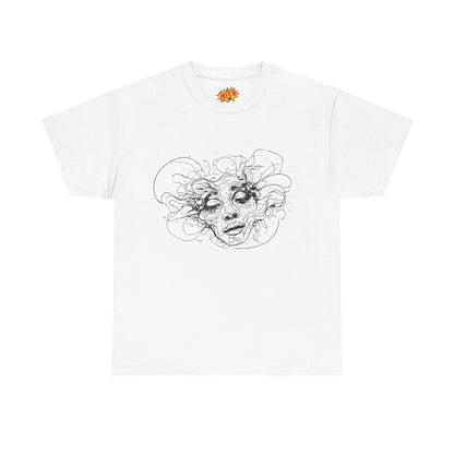 Abstract Face Line Drawing Graphic Art Tee Shirt