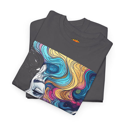 Face w/Color Hair Graphic Art Tee Shirt