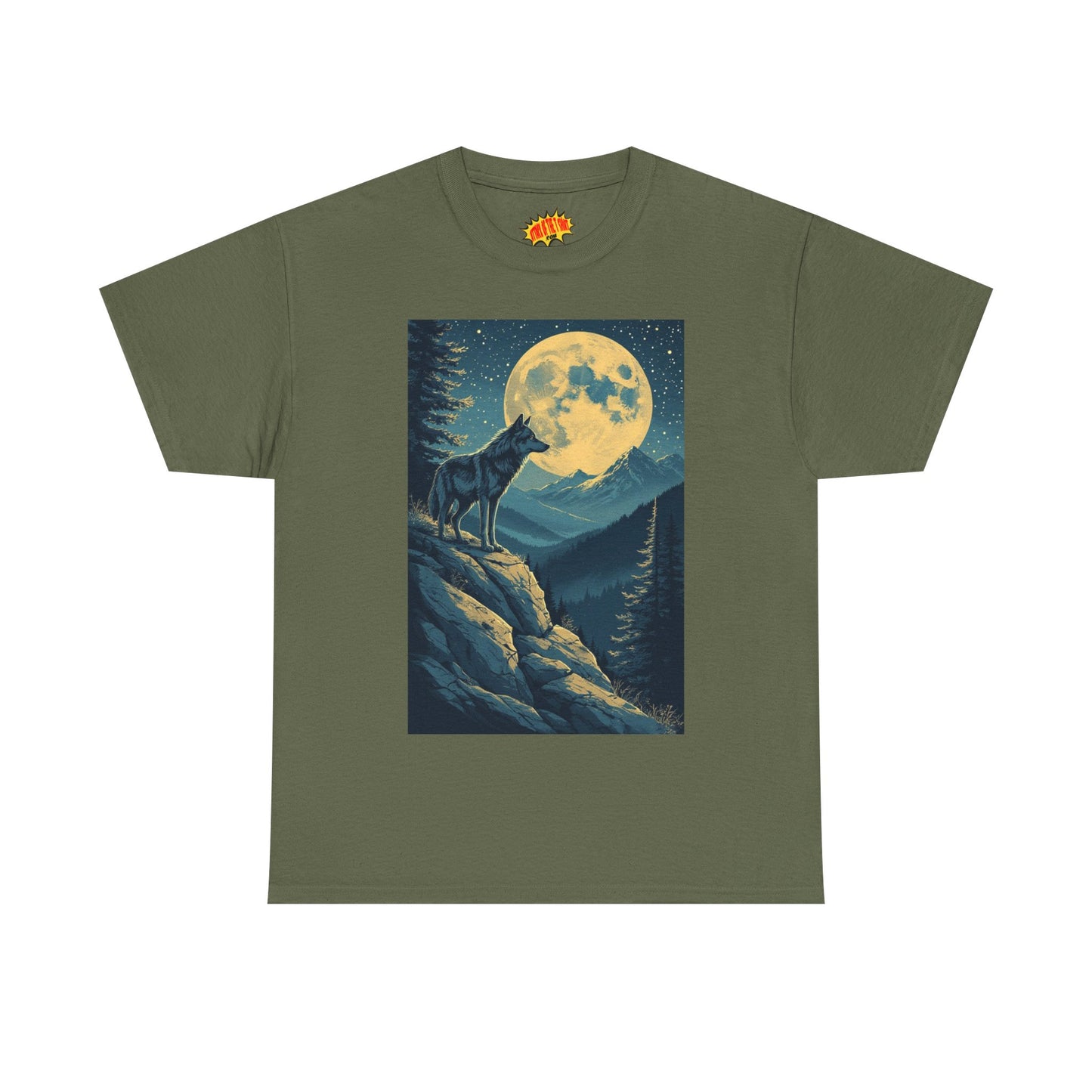 Mountain Wolf Full Moon Scene T-Shirt *Multiple Colors*