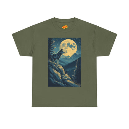 Mountain Wolf Full Moon Scene T-Shirt
