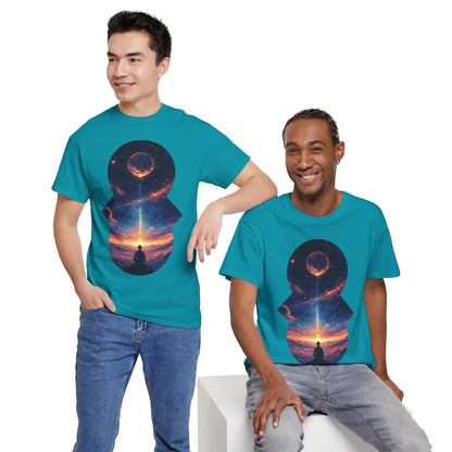 Cosmic Meditation w/Planet Space Graphic Art Tee Shirt