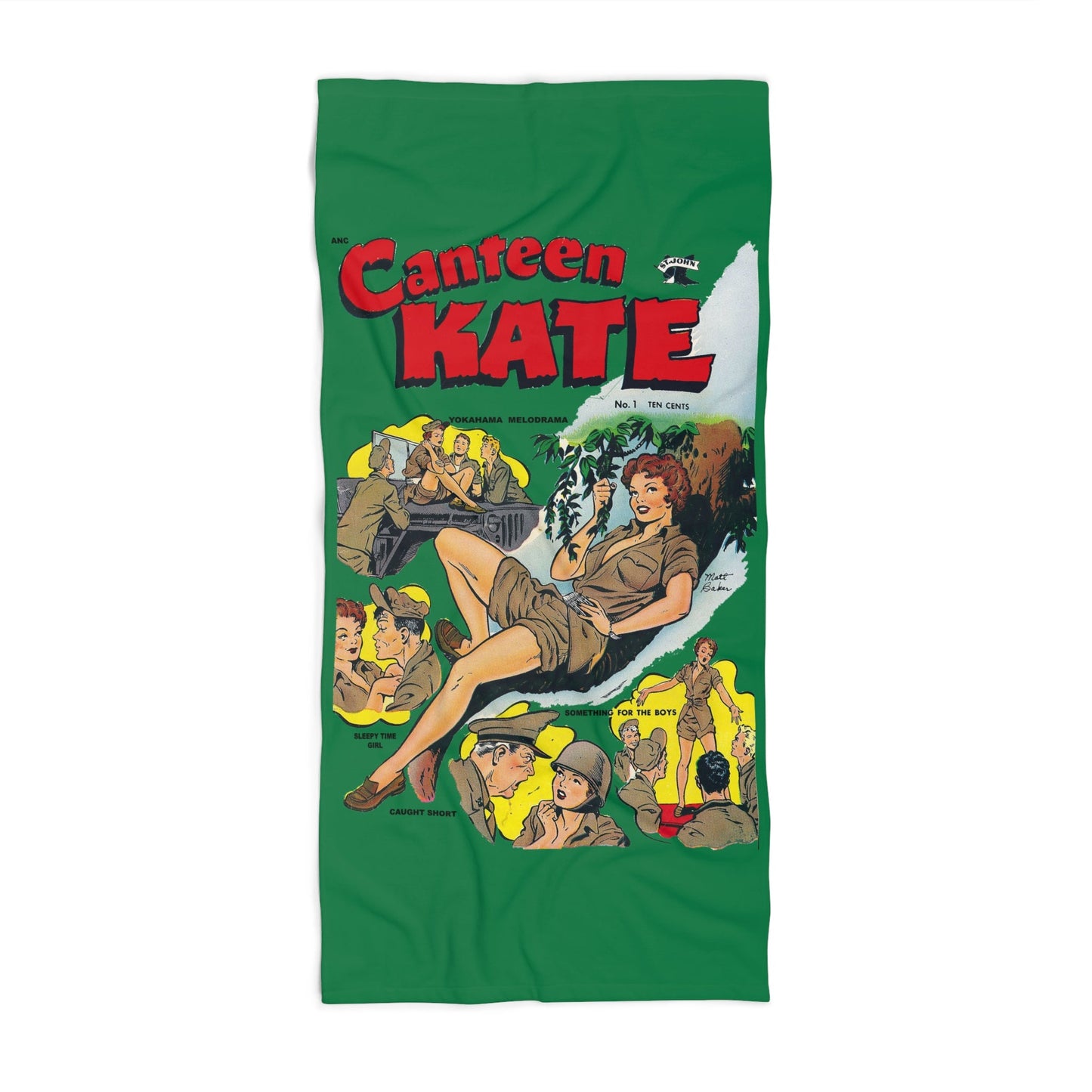 Canteen Kate #1 Beach Towel Green