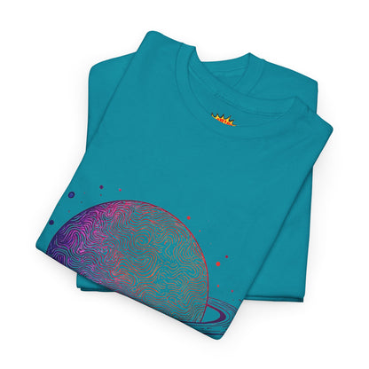 Space Art Ringed Planet Graphic Tee Shirt