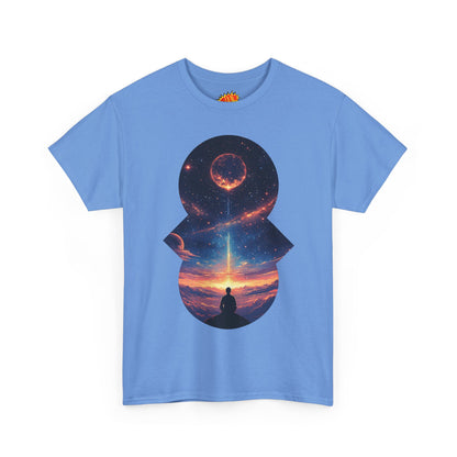 Cosmic Meditation w/Planet Space Graphic Art Tee Shirt