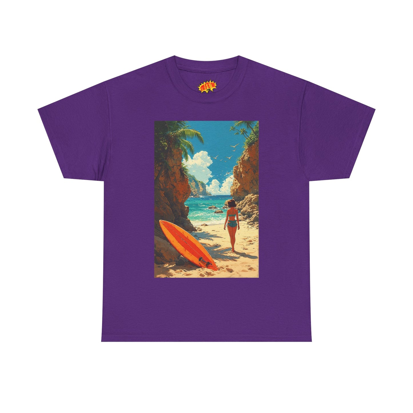 Modern Style Tropical Beach Scene T-Shirt *Multiple Colors*