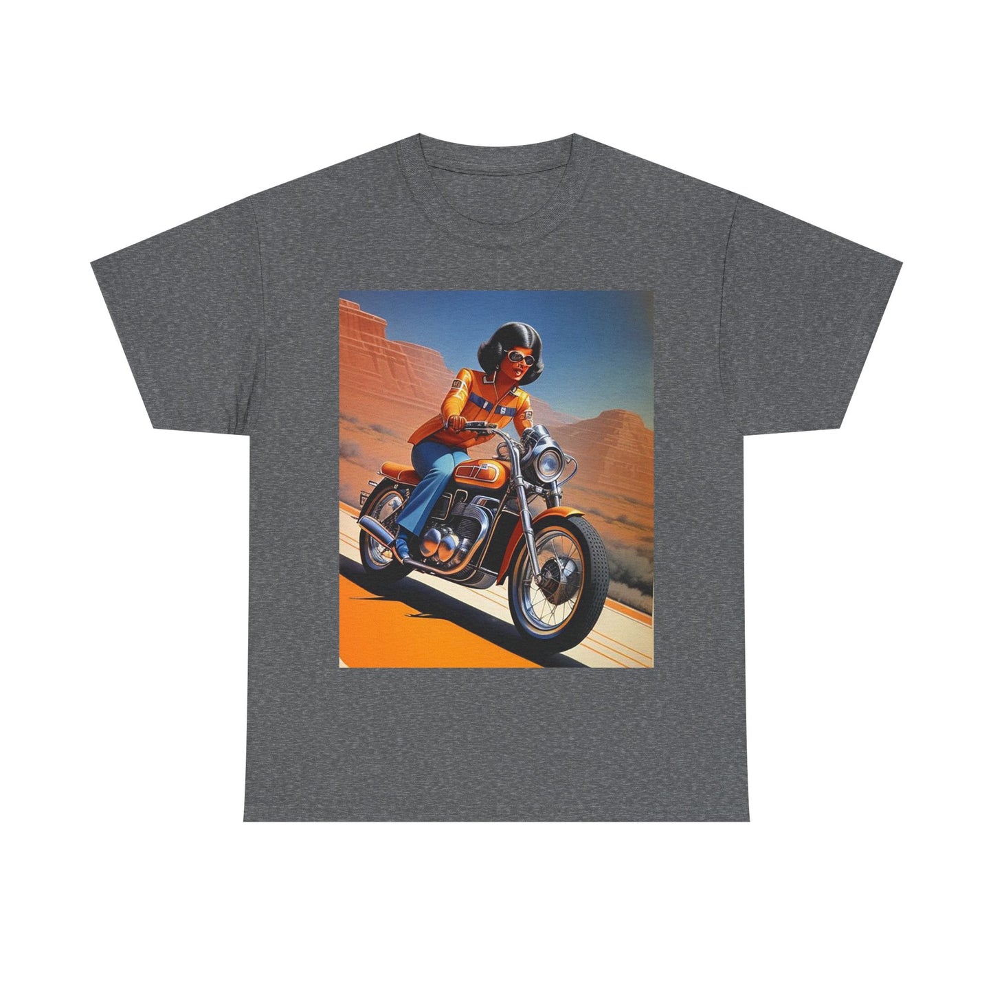 Retro Motorcycle Lady T-Shirt *Multiple Colors*