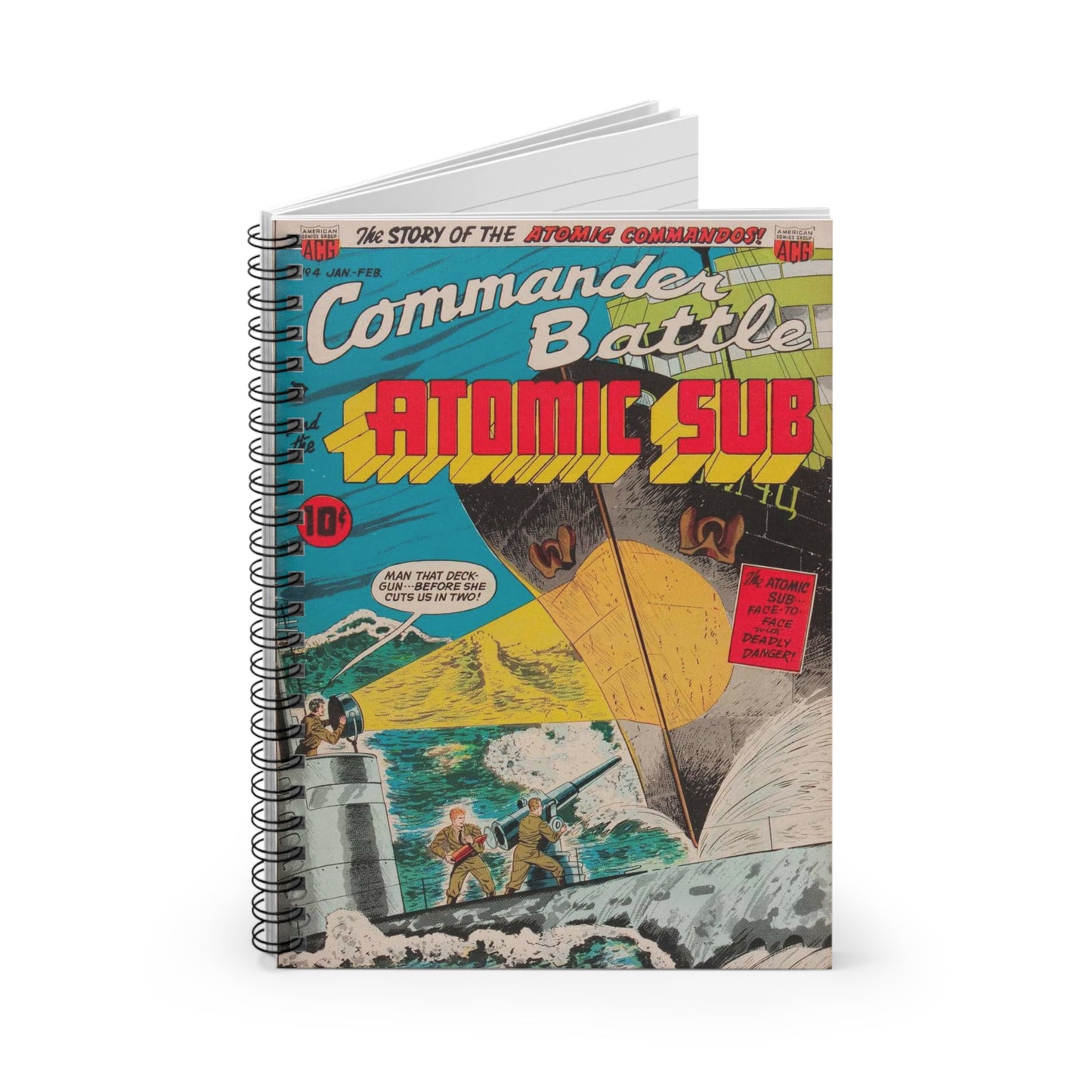 Commander Battle Atomic Sub No. 4 Comic Book Cover Notebook