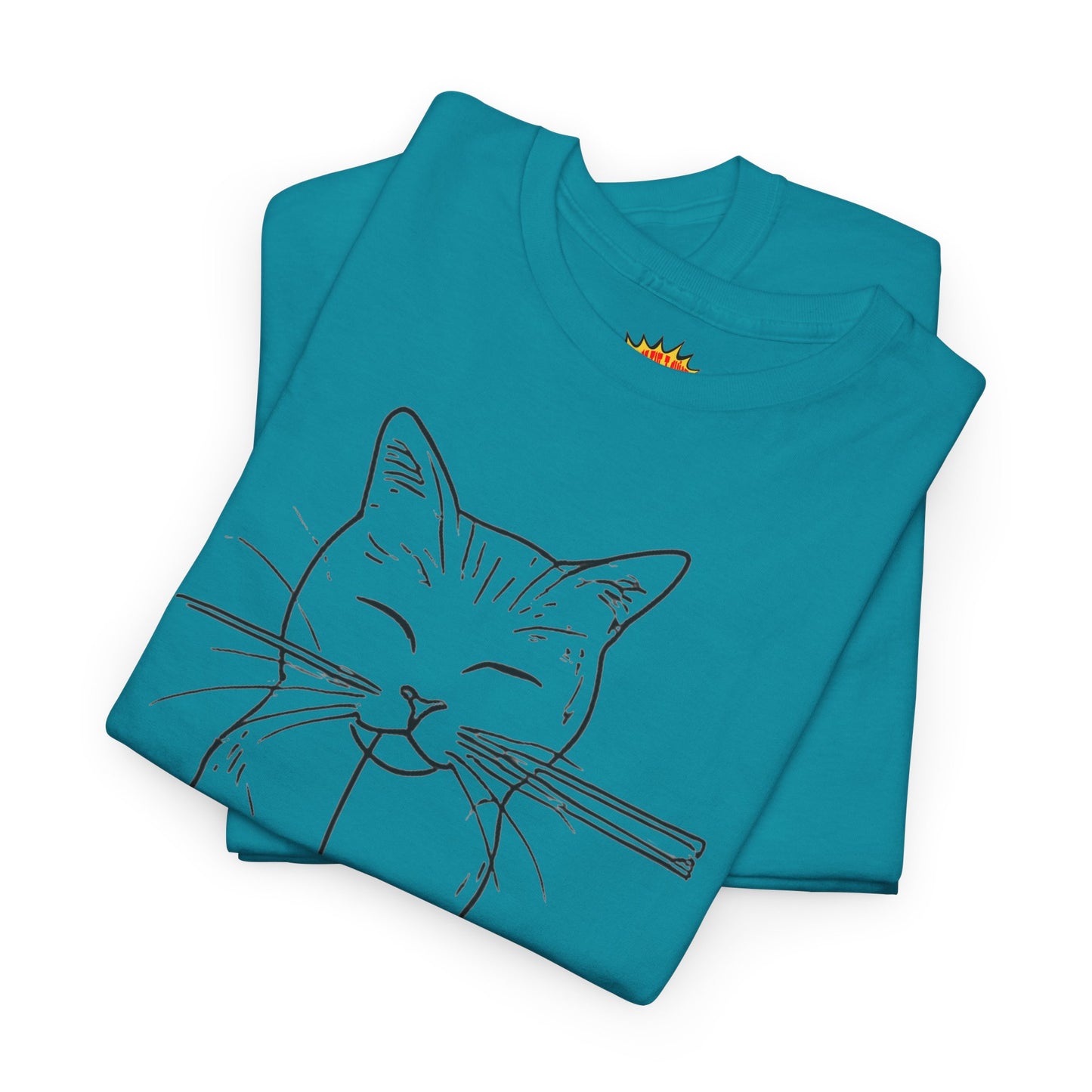 Cat w/Yarn Ball Line Art Drawing Tee Shirt *Multiple Colors*
