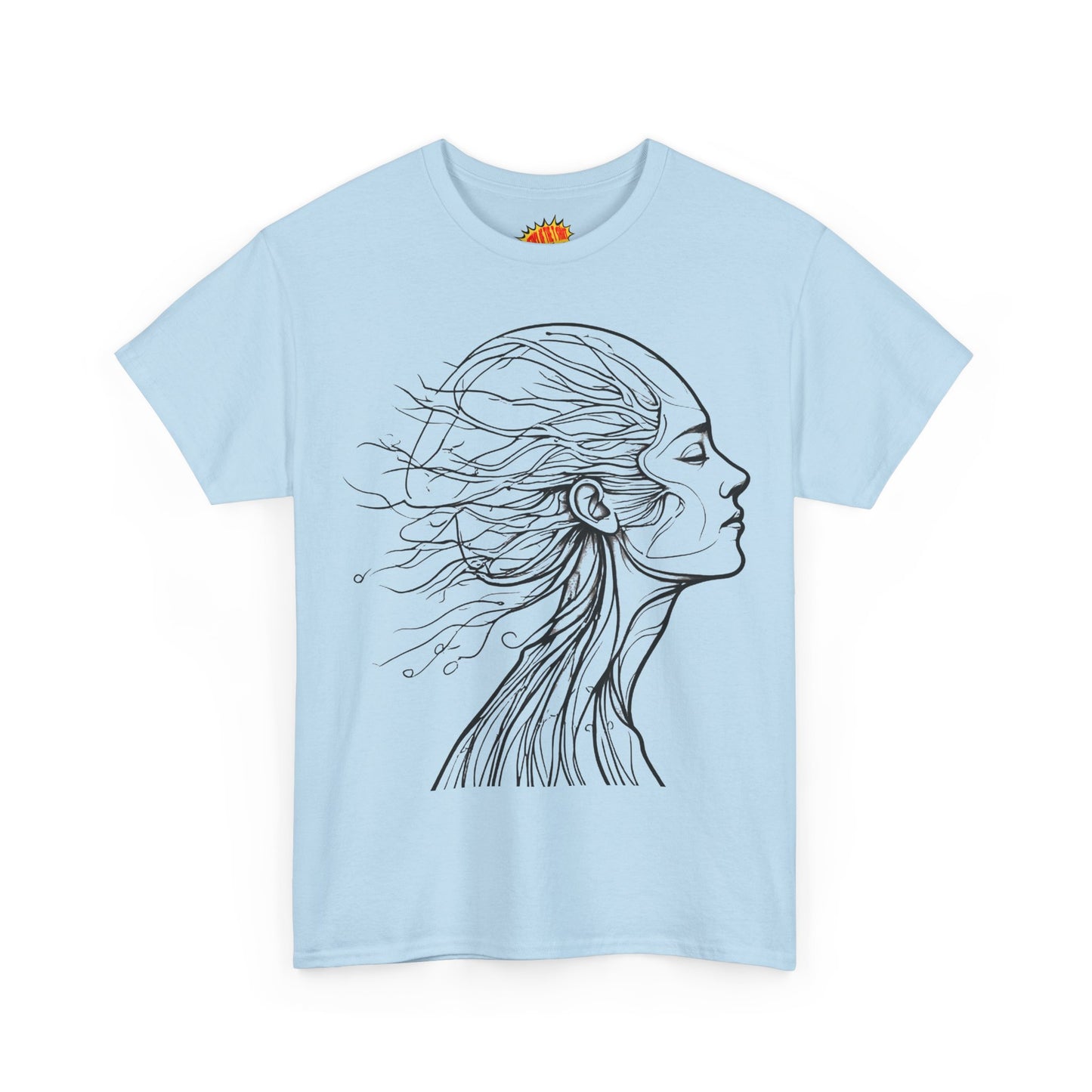 Flowing Line Drawing Face Graphic Art Tee Shirt *Multiple Colors*